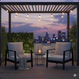 All-Weather Ergonomic Patio Armchairs With Thick Cushions (Set of 2)