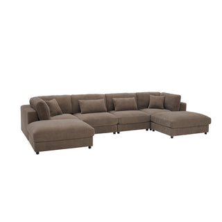 Upholstered Modular Sectional & Custom Configuration And Toss Pillows
