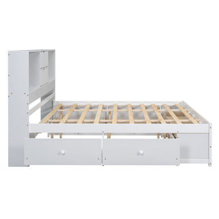 Platform Bed With Storage Headboard And 8 Drawers