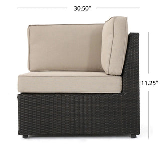 Santa Cruz - 8 Piece Outdoor Sectional Set - Dark Brown