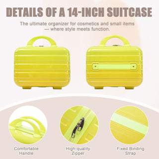 Luggage Set 14" / 20" With Combination Lock And Cosmetic Case