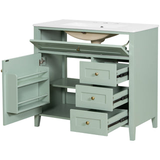 Bathroom Vanity With Sink, Cabinet With 3 Drawers And Adjustable Shelf