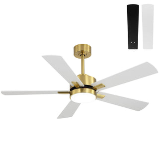 Reversible DC Motor Ceiling Fan With Dimmable LED Light For Living Room