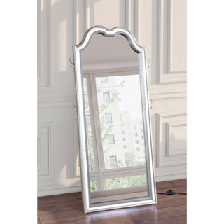 Colwood - Full Floor Mirror With LED Lighting And Storage Hooks - Silver