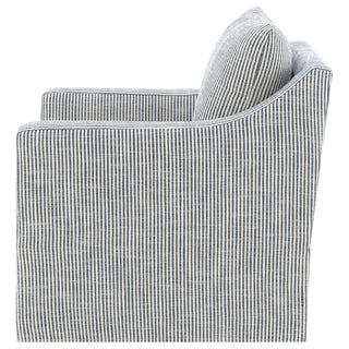 Merced - Upholstered Sloped Arm Accent Swivel Chair With 360 Degree Swivel Base - Gray