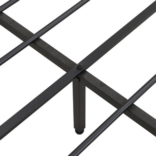 Modern Bed Frame With LED Lights, Upholstered Headboard, USB Charging