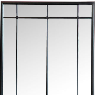 Harvik - Window Pane Wall Mirror With Linear Trim - Black