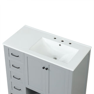 Modern Bathroom Vanity With Sink Top, 2 Doors And 2 Drawers