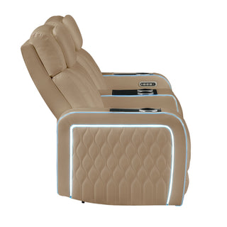 Electra - 3 Piece Power Reclining Sofa, Loveseat And Recliner Set With Power Headrests, Massage And LED Lighting