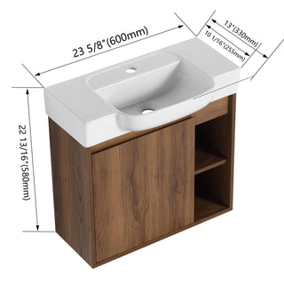 Wall Mounted Bathroom Vanity With Sink & Soft Close Door