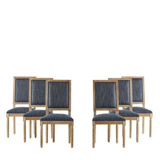 French Country Style Dining Chair With Upholstered Seating And Fluted Legs