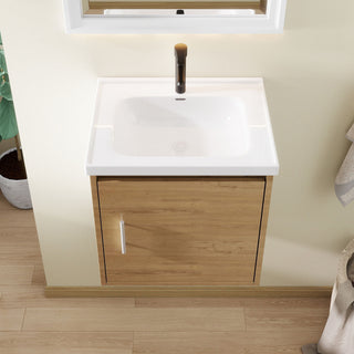 Floating Bathroom Vanity Combo, Wall Mounted Cabinet With Sink & Soft Close Doors For Small Bathrooms