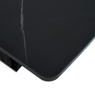 Modern Rectangle Dining Table With Stretchable Top, Storage Cabinet