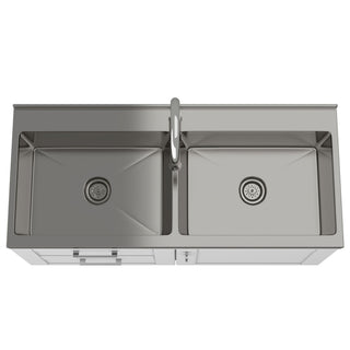 Shaker - Modern Wide Laundry Cabinet With Faucet And Sink - White
