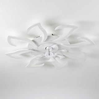 Flower Ceiling Fan With Remote Controlled LED Light, Flush Mount DC Motor Fan
