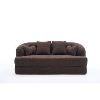Foldable Sofa Bed, Boneless Couch Convertible Sleeper With 4 Pillows