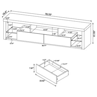 Lance - 2 Drawer TV Stand With Shelves - Gloss White