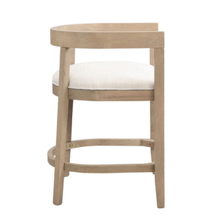 Modern Rubberwood Counter Stool Set With Upholstered Seats