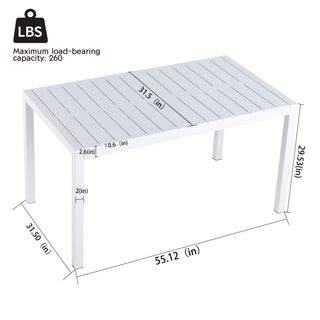 4 Pack Lounge Chair Set With Long Table