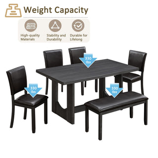 Dining Table Set, Rectangular Kitchen Table With Upholstered Chairs