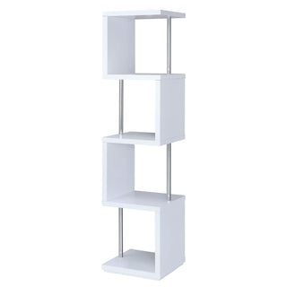 4 Tier Bookcase With Accents - White