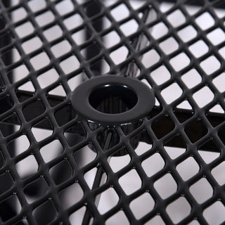 Square Outdoor Steel Picnic Table, With Umbrella Pole