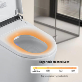 Smart Toilet With Bidet Seat Built In, Auto Open / Close Seat, Foot Sensor, LED Display - White