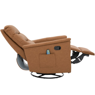 Manual Recliner Chair With 8 Point Massage And Swivel Function