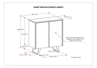 Lowry - Medium Handcrafted Storage Cabinet
