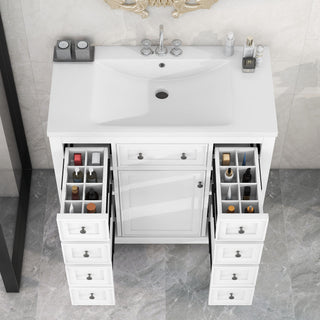 Modern Bathroom Vanity With Sink Combo, 6 Drawers And 1 Cabinet