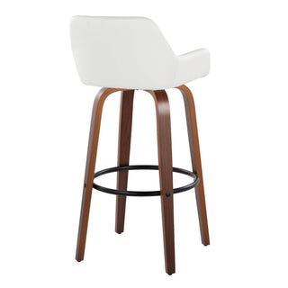 Daniella - Contemporary Fixed Height, Barstool & Swivel And Round Footrest (Set of 2)