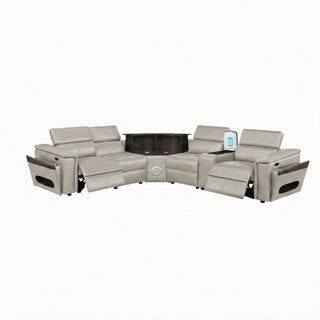 Nova - Sectional With Bluetooth Speaker, LED And Lifting Wine Cabinet