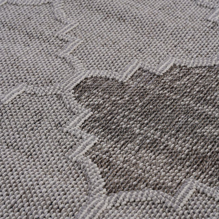 Guros - 8' X 10' Trellis Indoor / Outdoor Area Rug - White / Gray