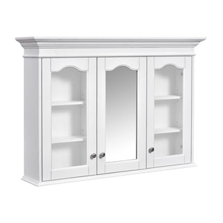 Medicine Cabinet With Mirror Door And Adjustable Shelves, Wall-Mounted Bathroom Storage Cabinet - White