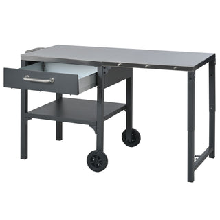 Foldable Outdoor Kitchen Cart With Storage For Patio