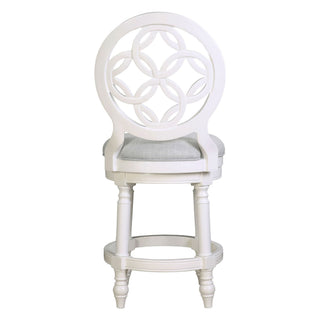 Stool With Back And Swivel Upholstered Seat