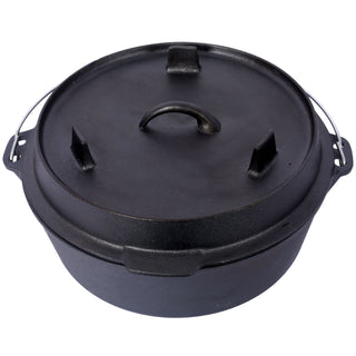 Pre-Seasoned Cast Dutch Oven With Skillet Lid And Pot Rack