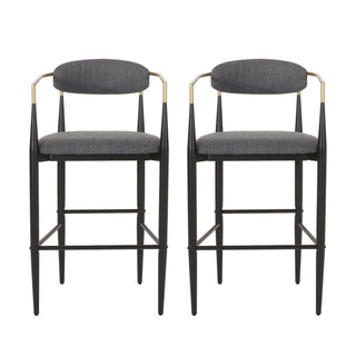 Upholstered Bar Stools (Set of 2) - Charcoal
