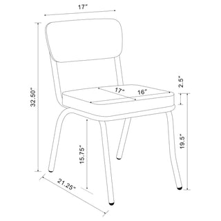 Marla - 5 Piece Dining Set With Round Table And Upholstered Chairs - White