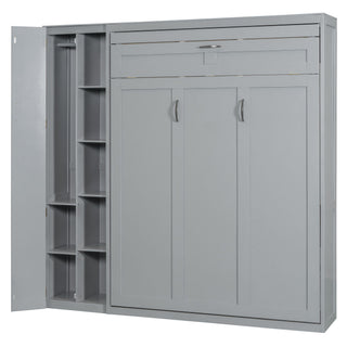 Murphy Wall Bed With Shelves, Wardrobe And LED Lights