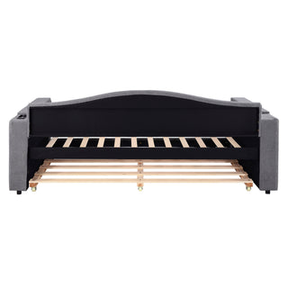 Upholstered Daybed With Storage Armrests, Trundle And Latest Integrated tooth Audio System