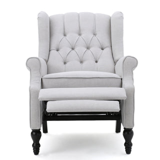 Armchair Recliner With Pushback Mechanism And Wingback Design