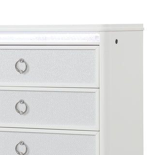Abigale - 5 Drawer Chest With LED Lighting - White