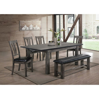 Nathan - Bench With PU Padded Seat - Gray Oak