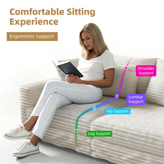 4 Seat Sofa, Modern Comfy Upholstered Sofa Cloud Couch, Deep Seat Couches With Soft Pillows