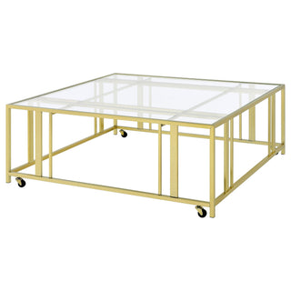 Square Coffee Table - Brushed Brass