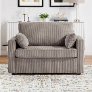 Sleeper Sofa With Foldable Mattress, USB Ports, Side Table & Storage Pocket