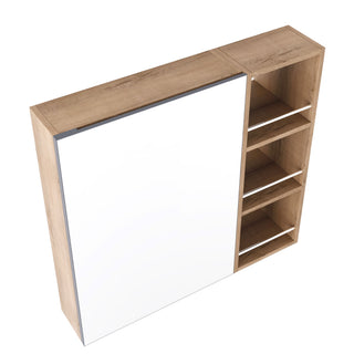 29.63" Wall Mounted Bathroom Cabinet With Adjustable Shelves - Imitative Oak