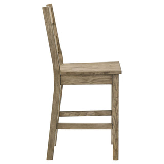 Cressley - 5 Piece Counter Height Dining Set With Ladder Back Chairs - Light Oak