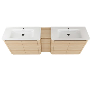 Soft Close Door Freestanding Bathroom Vanity With Sink, 1 Small Storage Cabinet